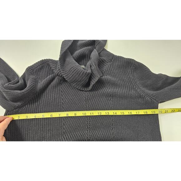 Talbots size medium chunky knit black sweater tunic EUC winter minimalist grunge - Picture 5 of 6